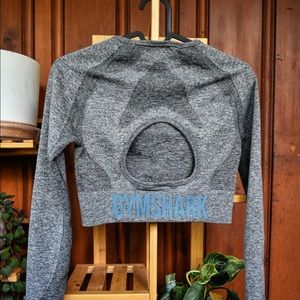 Gymshark Light Grey Medium Flex Sports Long Sleeve Crop Top